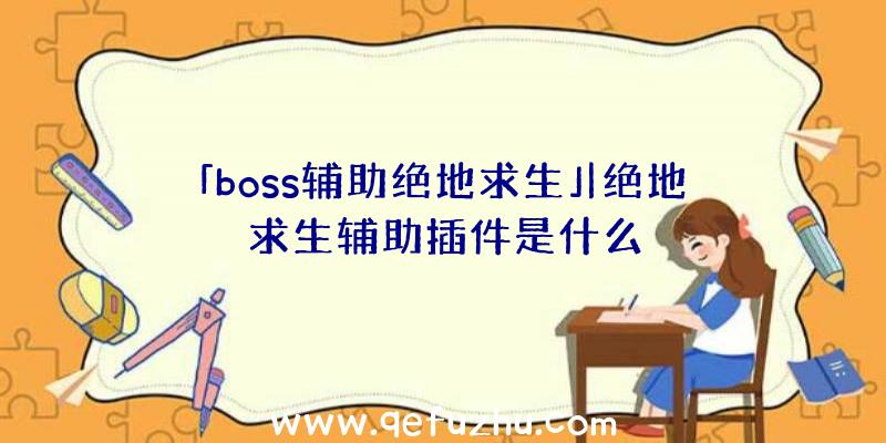 「boss辅助绝地求生」|绝地求生辅助插件是什么